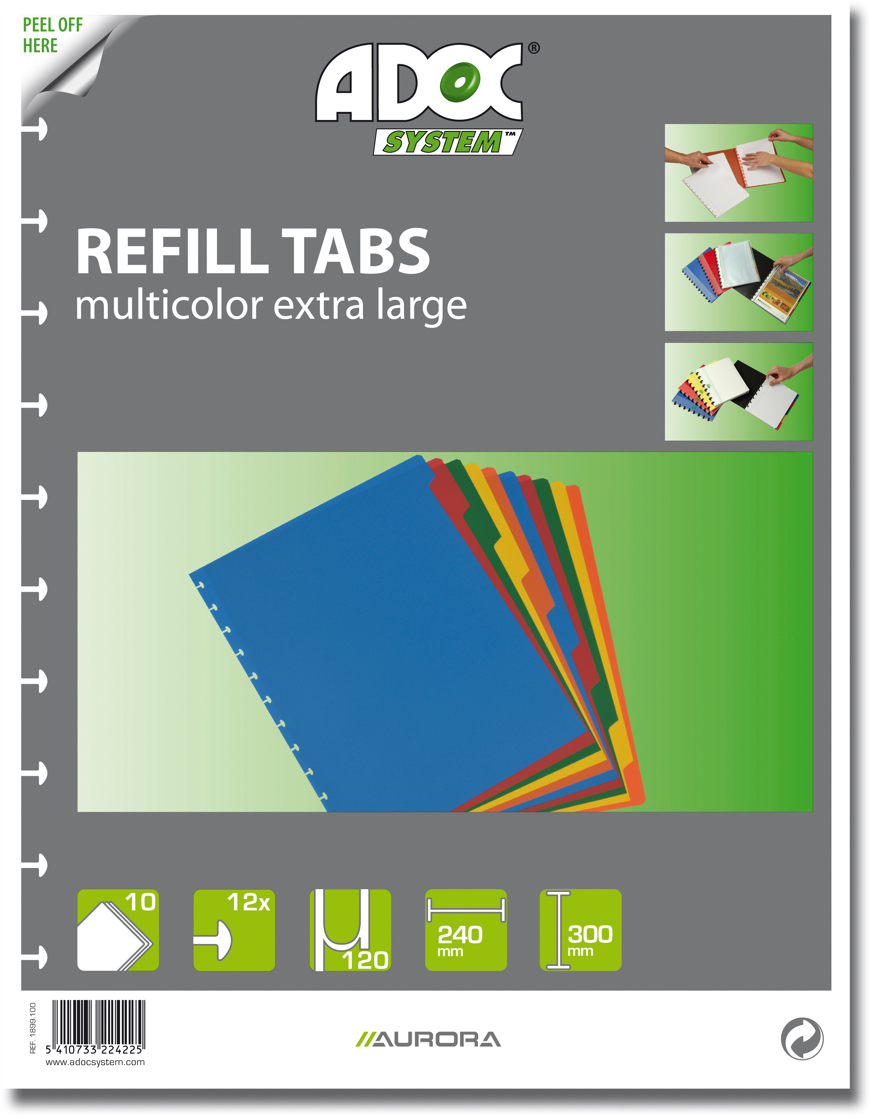 ADOC Register PP A4+ 1899.100 multicolor 10-teilig