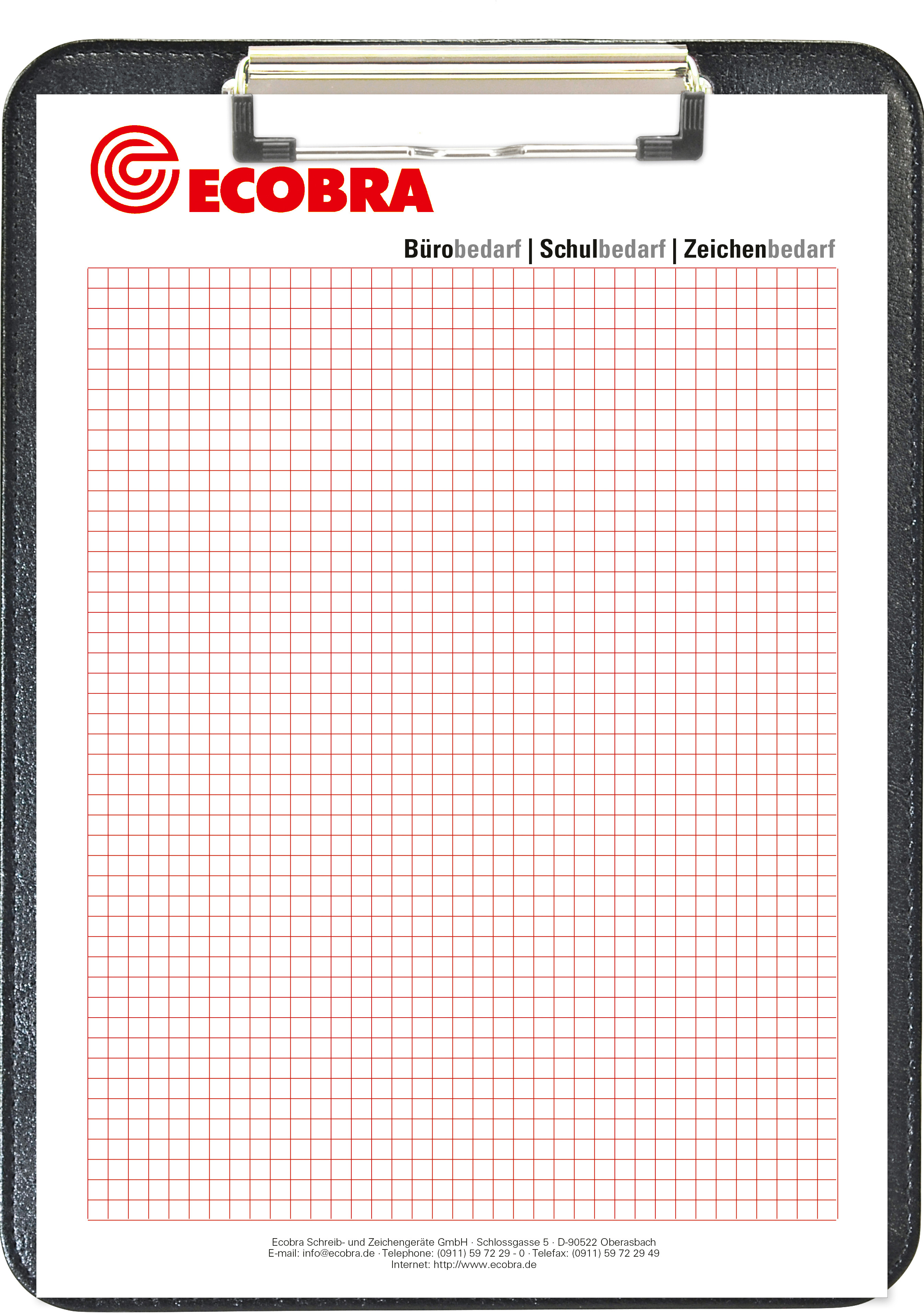 ECOBRA Schreibplatte A5 789251 schwarz Kunstleder hoch