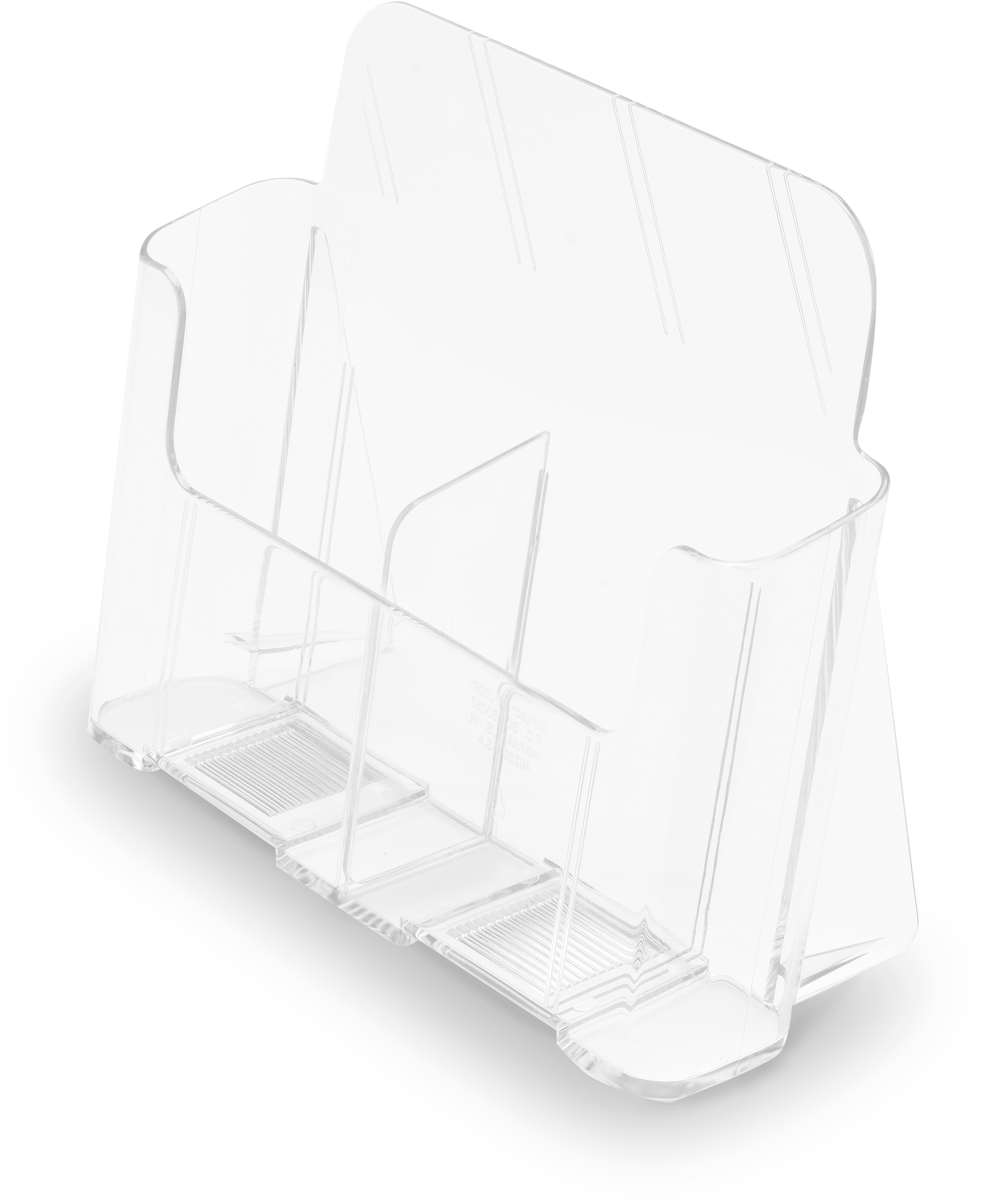 DEFLECTO Prospekthalter A4 74501 transparent hoch 2 Fächer
