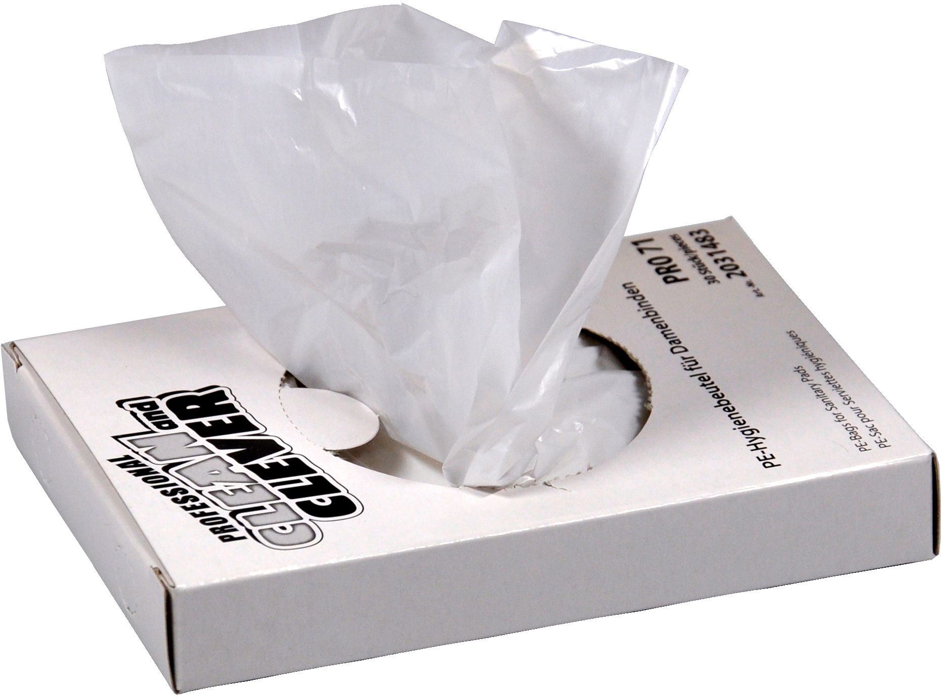 CLEAN AND CLEVER Hygienebeutel 7.2x23cm 6045.1 PRO71 weiss Prestige 25x30 Stk