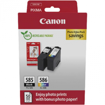 Canon Tintenpatrone + Papier farbig, schwarz SC (6205C004, CL-586, PG-585)