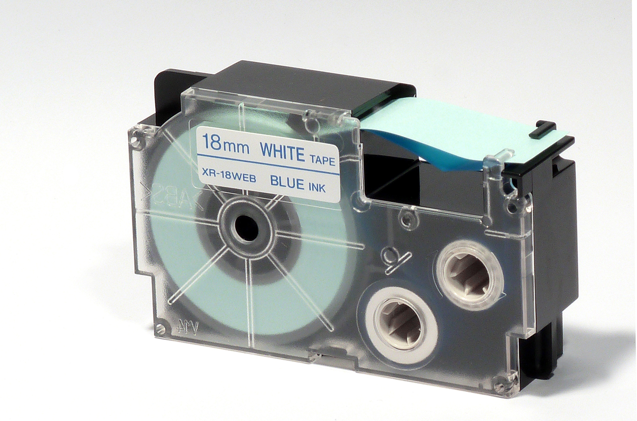 CASIO Beschriftungsband XR-18WEB 18mm/8m blau/weiss