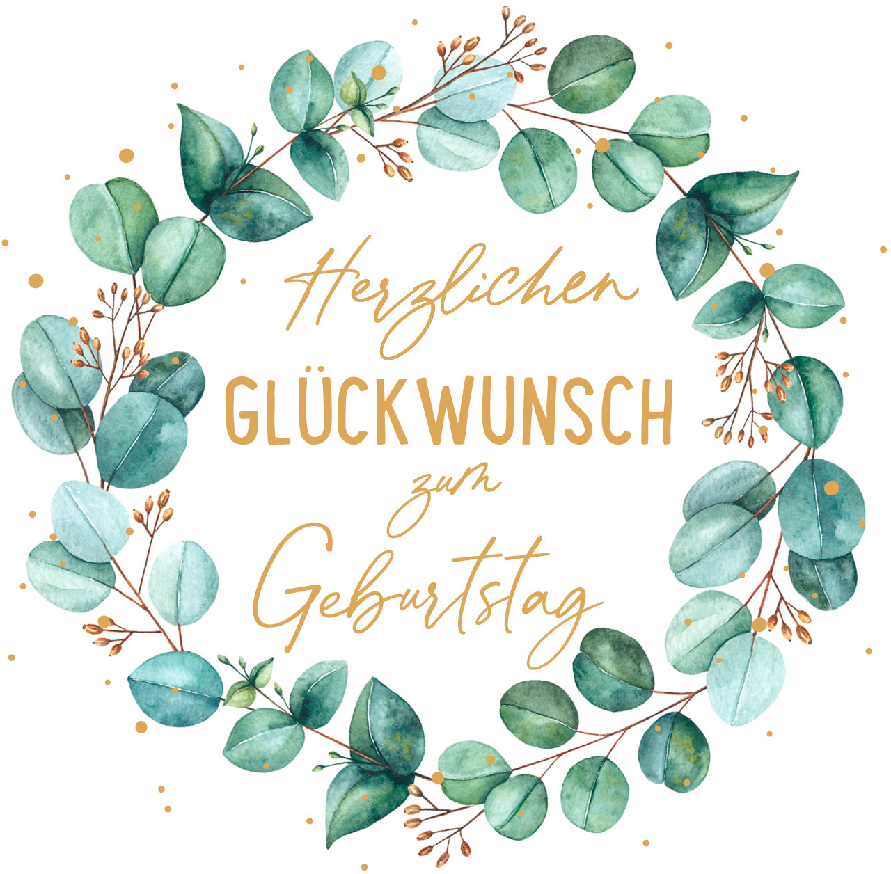 ABC Geburtstagskarte B6 51144 Blätterkranz