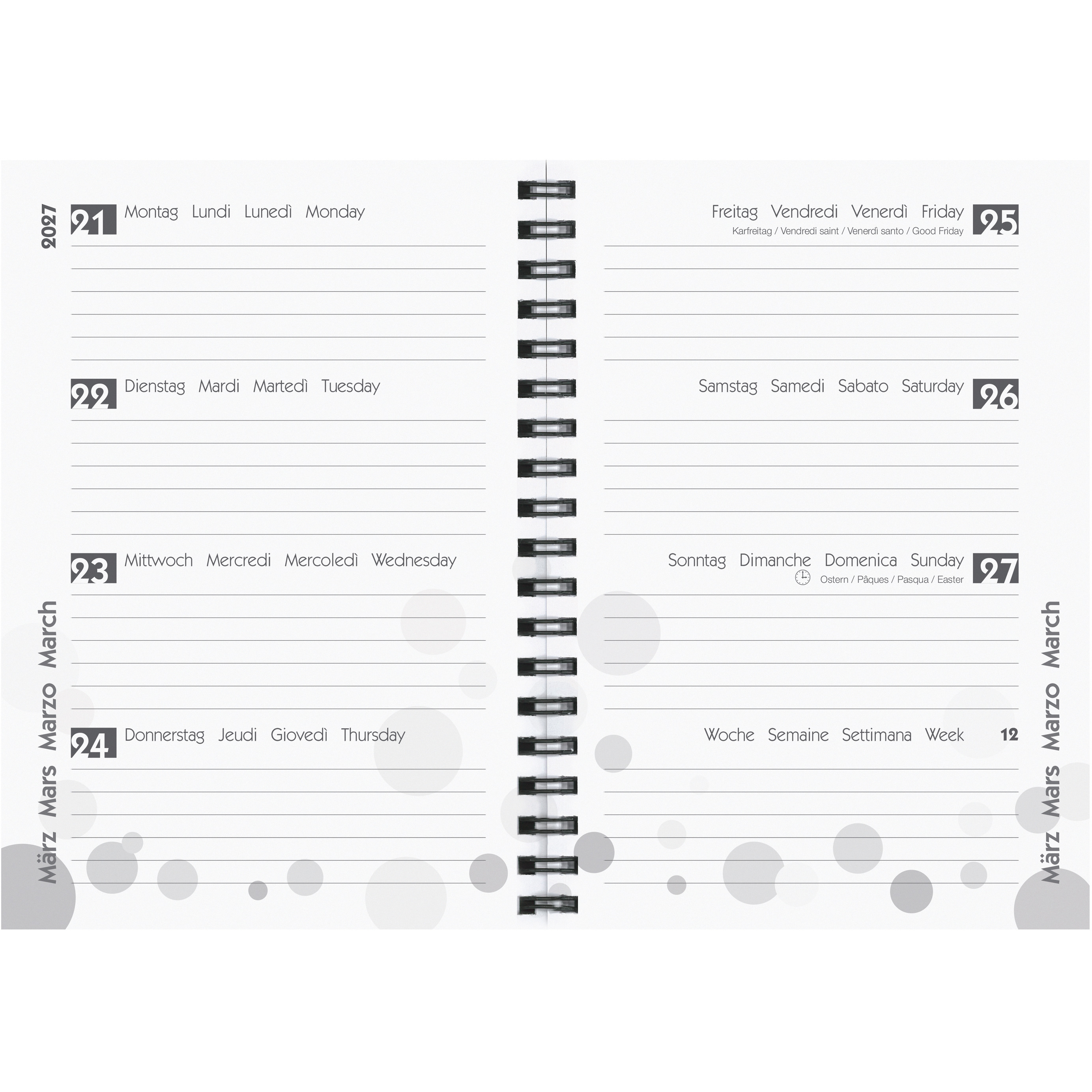 BIELLA Schüleragenda Flower 26/27 806517900027U 1W/2S 12x16.5cm