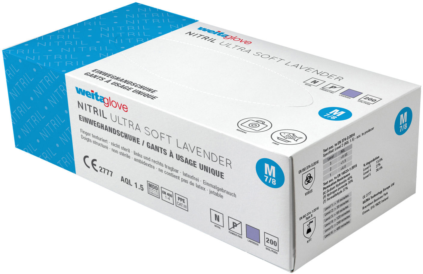 WEITA Einweghandschuhe Nitri Gr. M 836054 Ultra Soft Lavendel 200 Stück