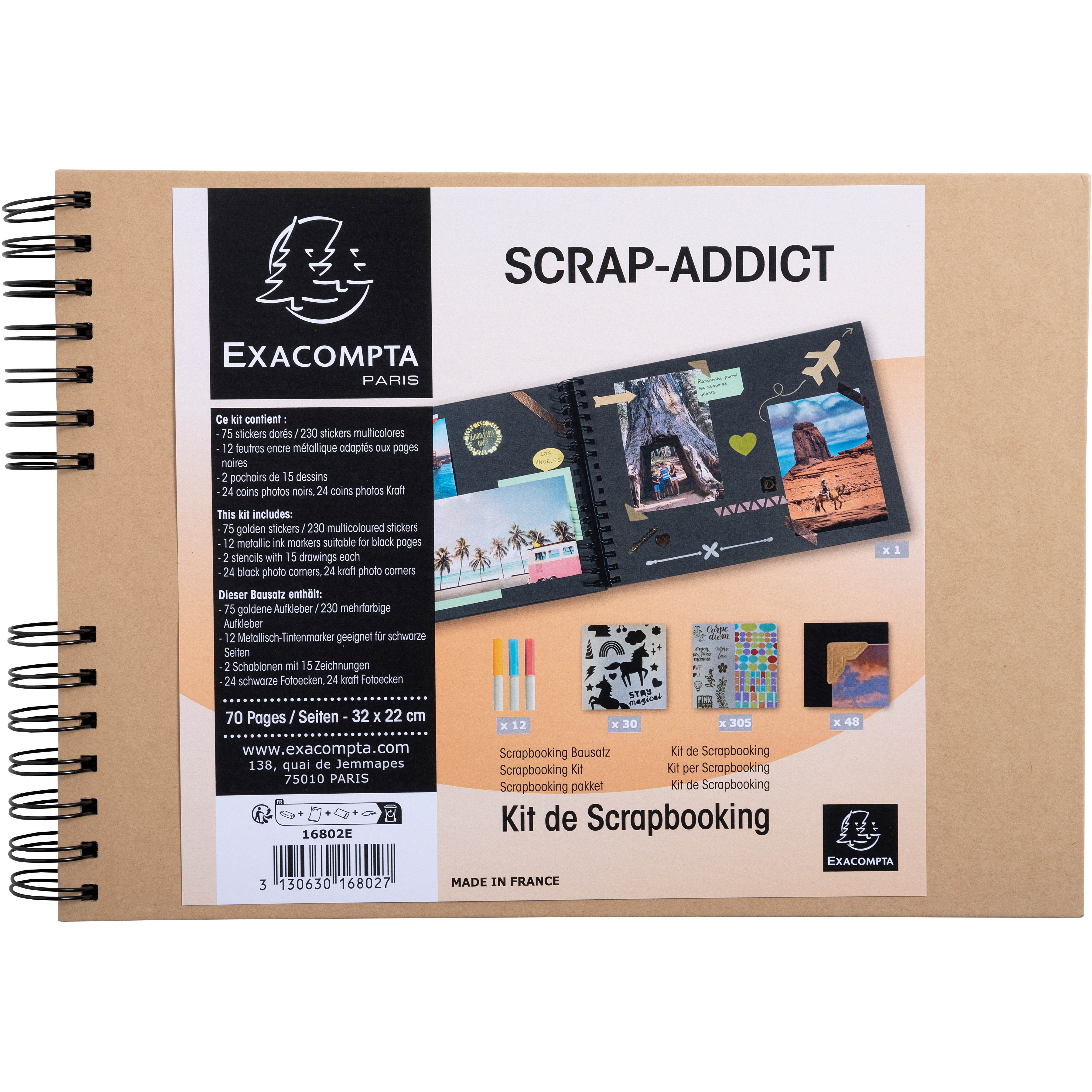 EXACOMPTA SetScrapbooking 32x22cm 16802E Kraft braun 70 Seiten