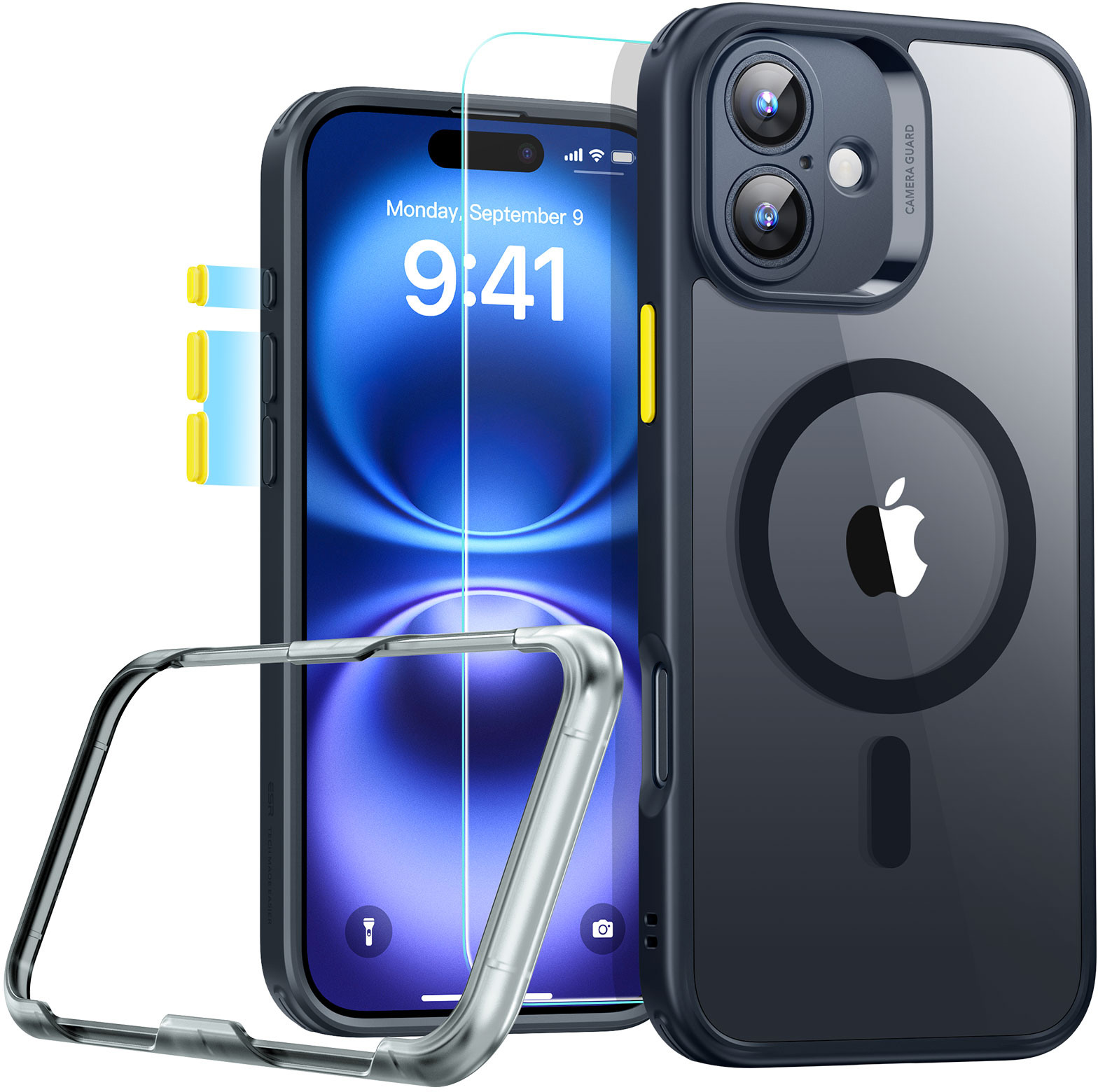 ESR Classic Hybrid Case MagSafe 1A79403 +Glass iPhone 16 Clear Black