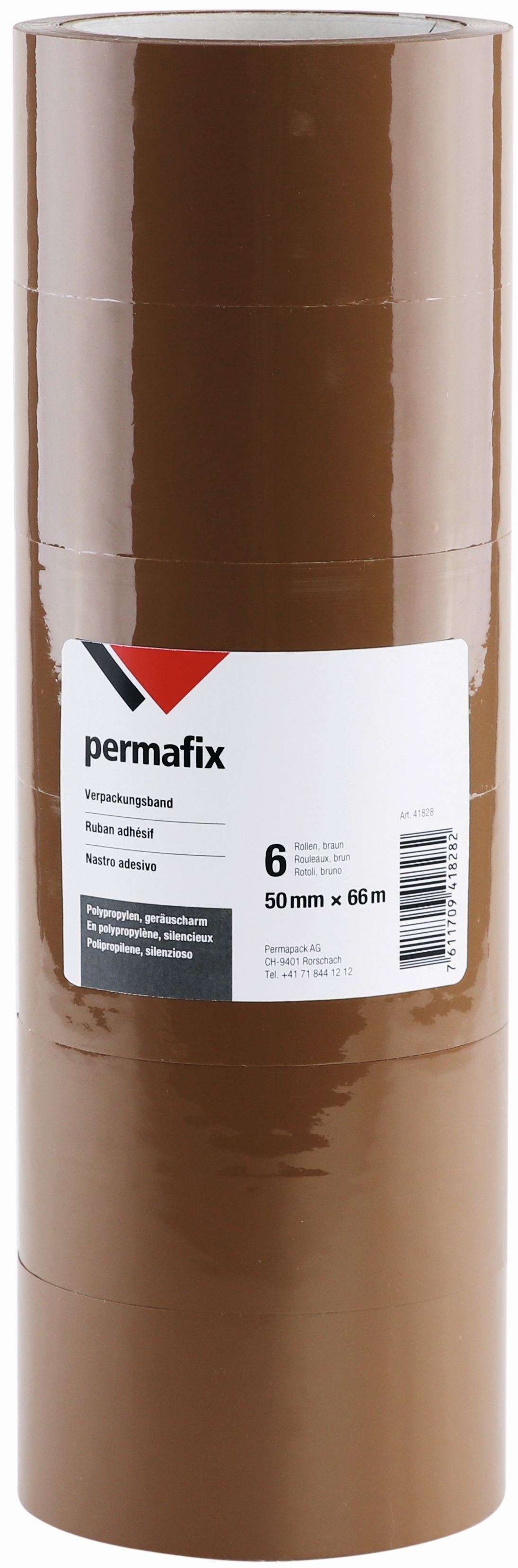 PERMAFIX Verpackungsband 41828 braun 50mmX66M 6 Stk.