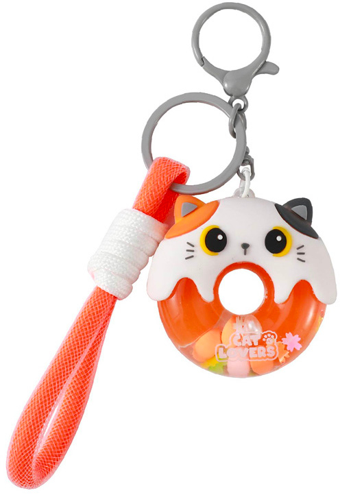 I-TOTAL Schlüsselanhänger Donut XL3065 Orange Cat