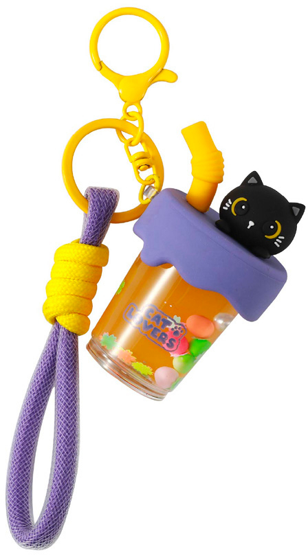 I-TOTAL Schlüsselanhänger Bubble Tea XL3076 Black Cat