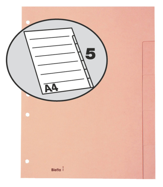 BIELLA Kartonregister A4 19640500U braun 5-teilig