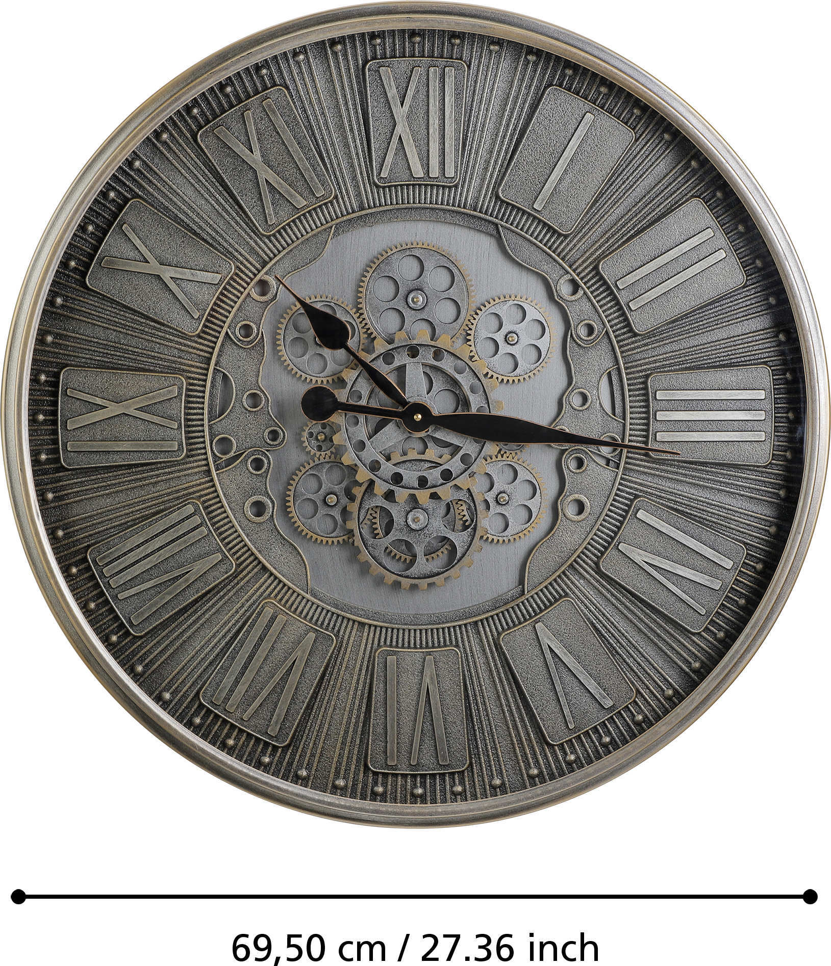 EGLO Wanduhr Kenema 70cm 425518 silber