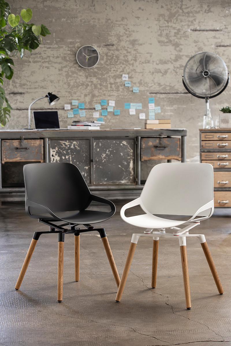 AERIS Konferenzstuhl NUMO P462OABKBKFE schwarz, schwarzes Kissen