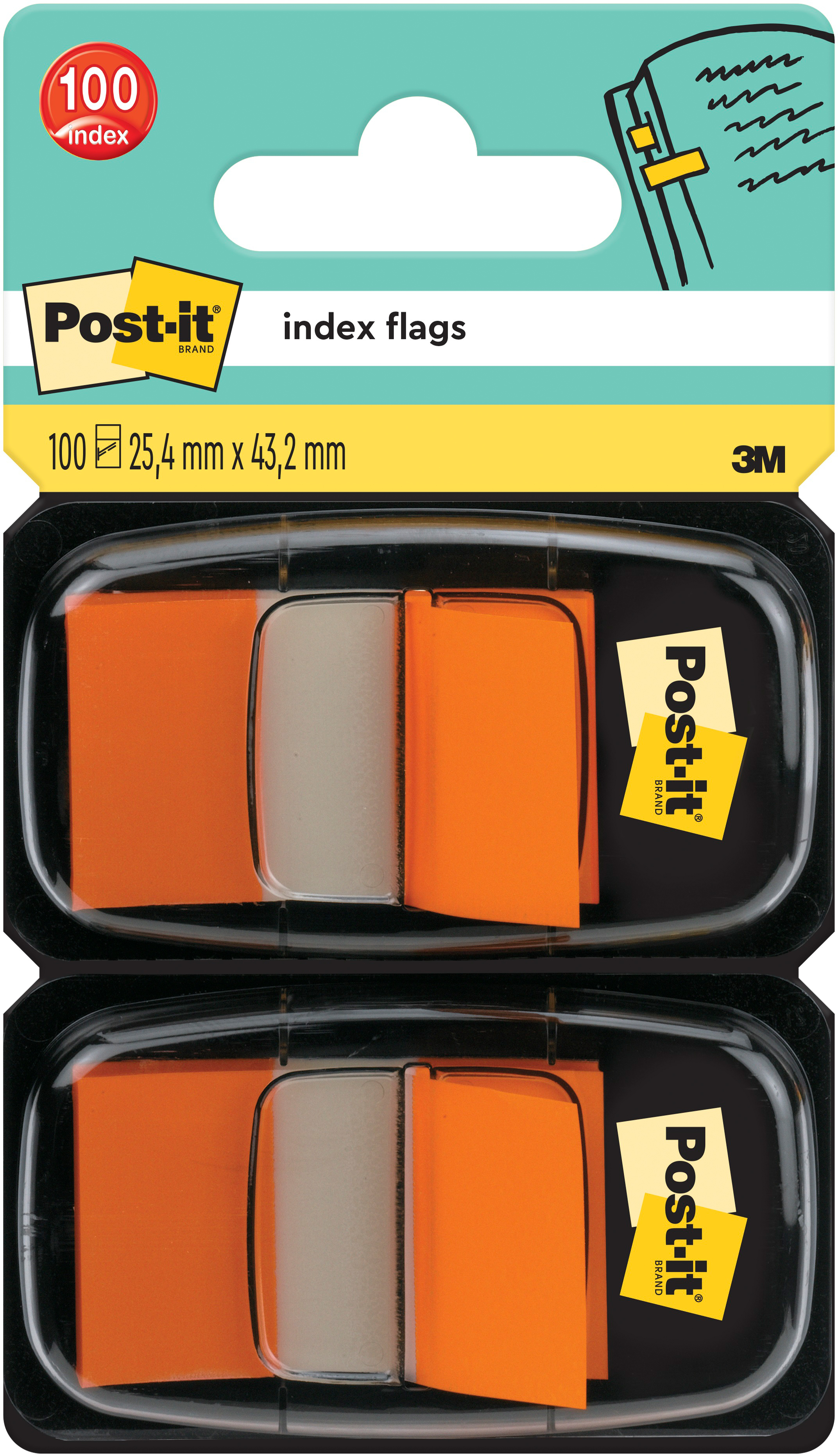 POST-IT Index 2er Set 25,4x43,2mm 680-O2 orange 2x50 Stück