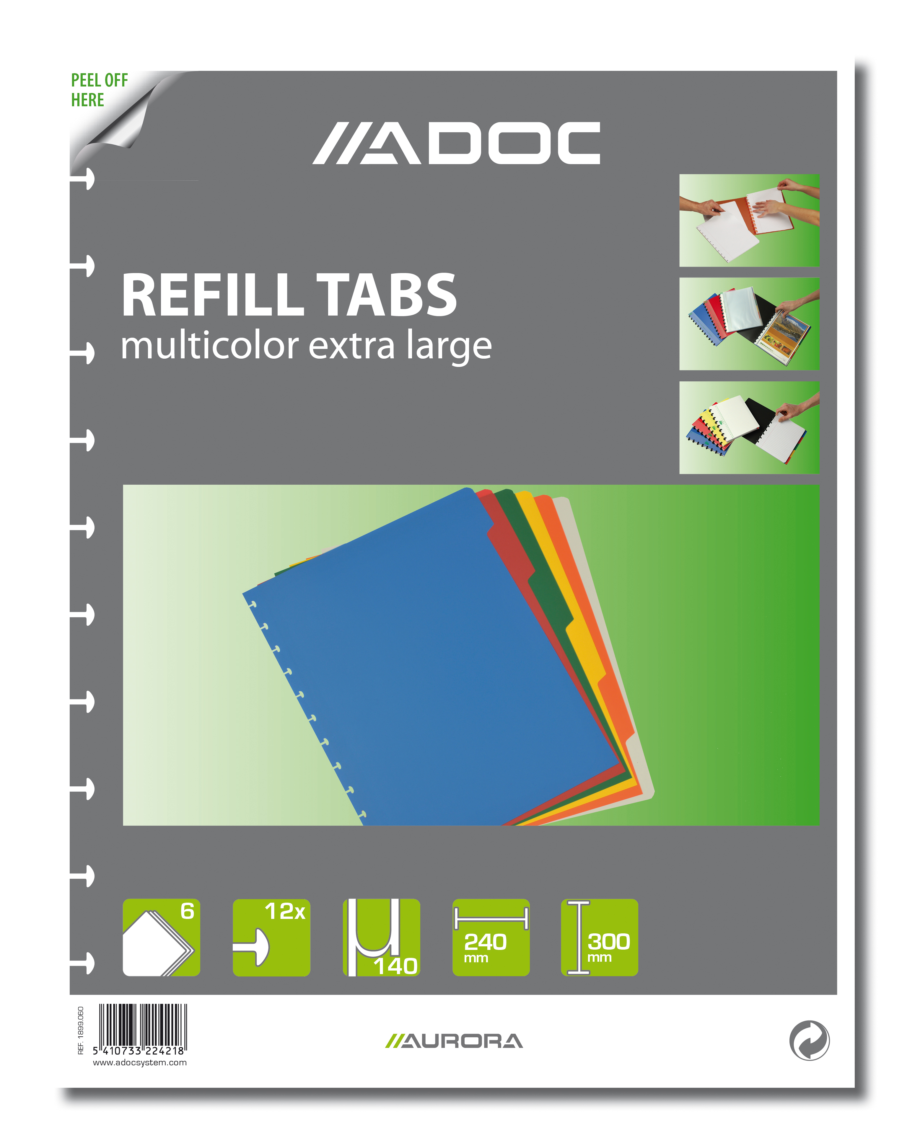 ADOC Register PP A4+ 1899.060 multicolor 6-teilig